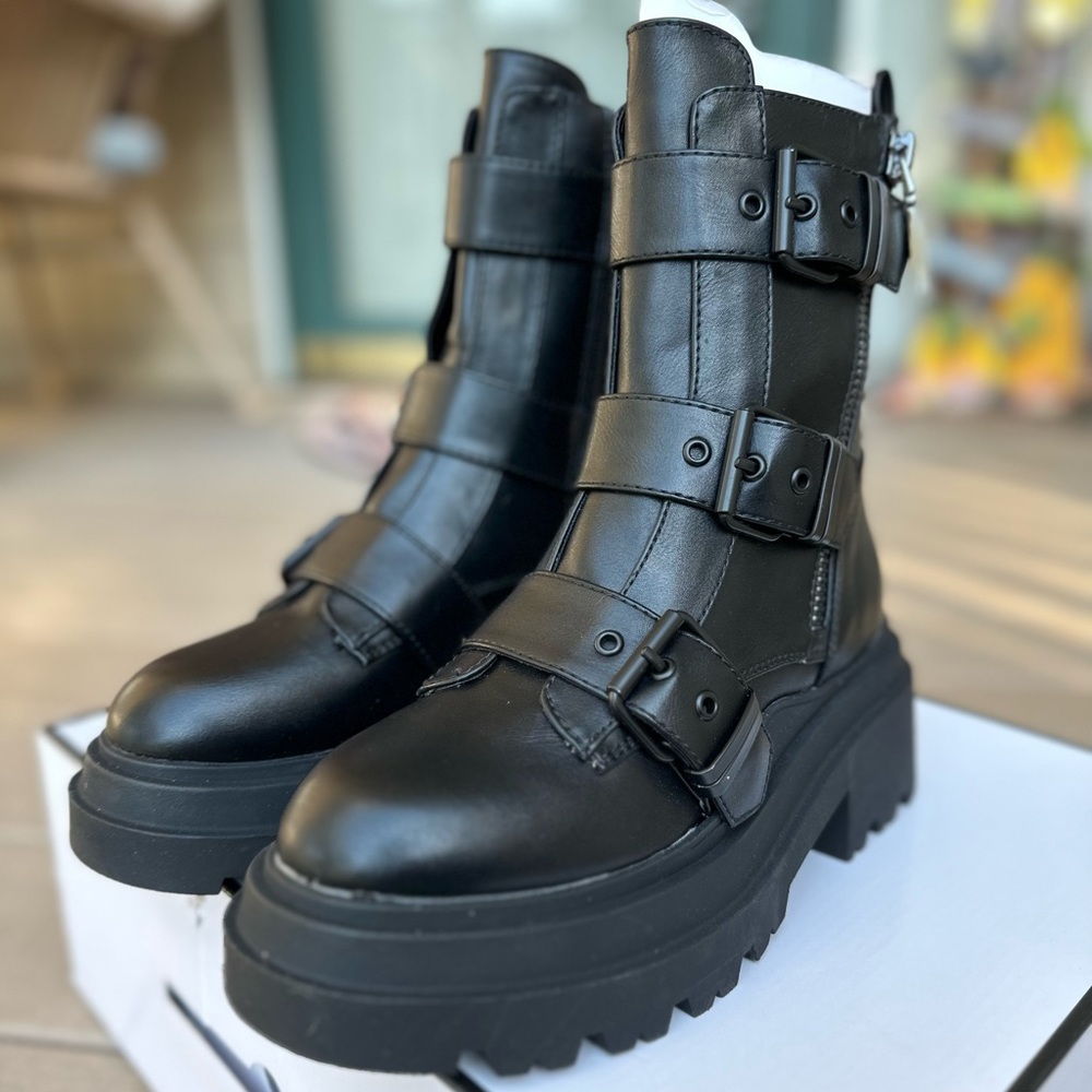 Guess Black Combat Boots